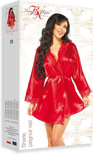 Beauty Night Sexy Set mit Robe Rot