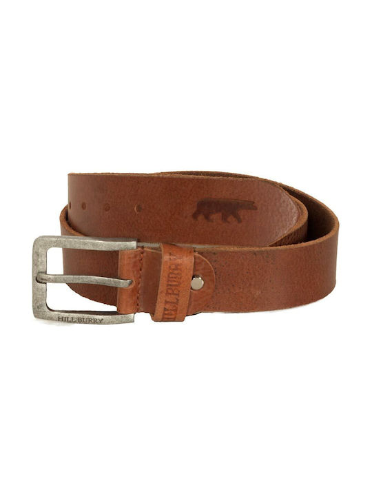 Hill Burry Men's Leather Wide Belt Brown