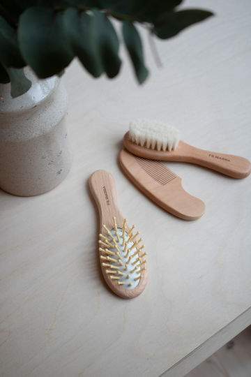 Filibabba Baby Brush & Comb Beige 3pcs