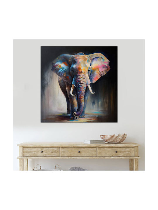 Megapap Colorful Elephant Πίνακας σε Καμβά 100x100cm