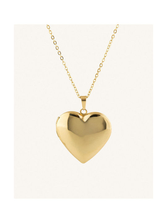 StanStefan Necklace with design Heart from Gold Plated Steel