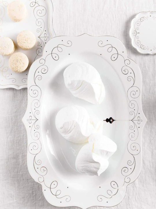 PiP Studio Royal Winter Πιατέλα Σερβιρίσματος Οβάλ από Πορσελάνη Λευκή 40x28.5εκ.