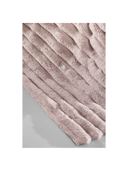 Guy Laroche St.moritz Κουβέρτα Γούνινη King Size 260x240εκ. Old Pink