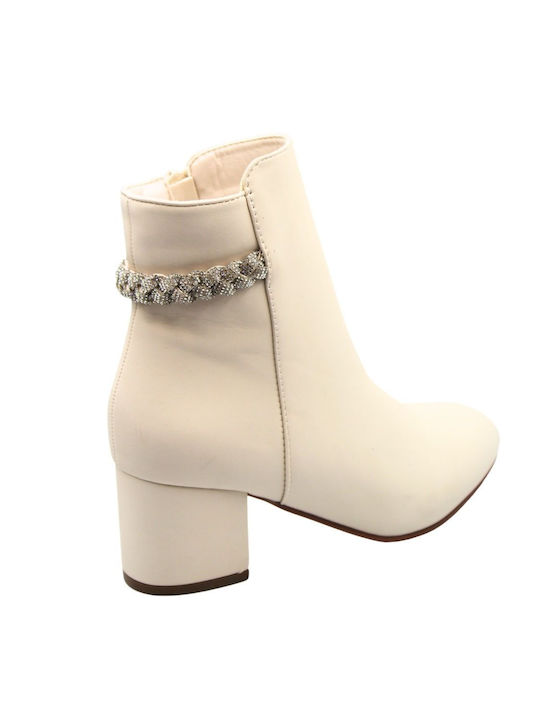 Plato Damen Knöchelstiefel Beige