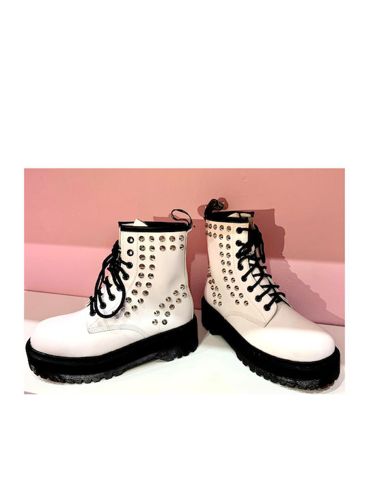 Woman's Fashion Women's Combat Boots White