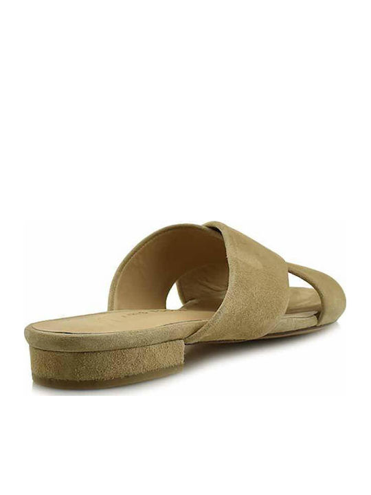 Flache Sandalen für Damen in Beige Farbe
