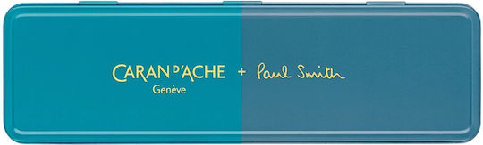 Caran D'ache Pen Set Ballpoint Medium made of Steel Light Blue in a case