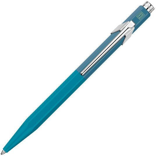 Caran D'ache Pen Set Ballpoint Medium made of Steel Light Blue in a case
