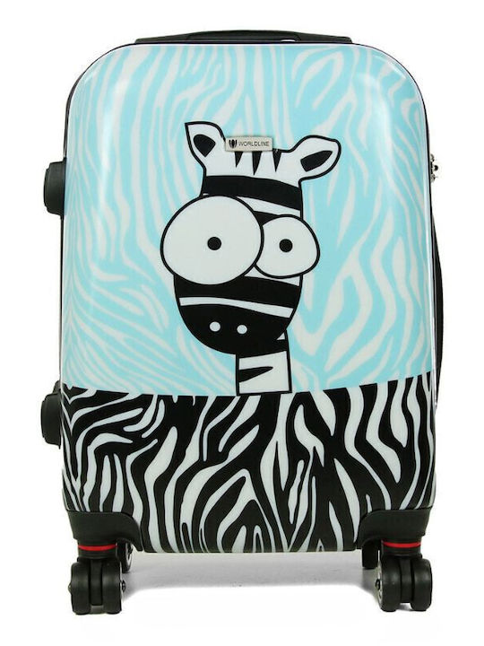 WORLDLINE Kinder Hartkoffer Kabine Zebramuster mit 4 Rädern Höhe 54cm