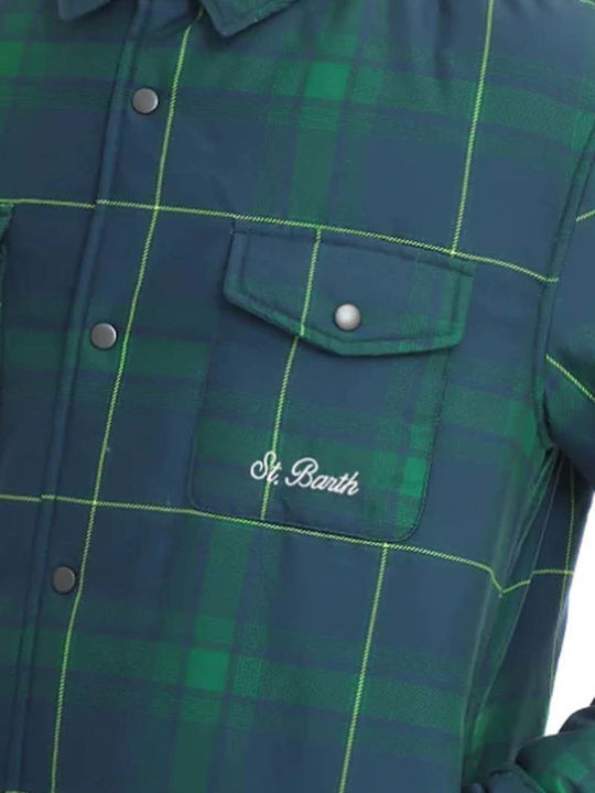 Дълъг Ръкав Overshirt Каре Зелен