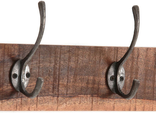 La Redoute Interieurs Wooden Wall Hanger 6 Hooks Beige 43x12.5x14cm