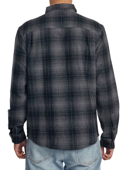 RVCA Men's Shirt Long Sleeve Flannel Black