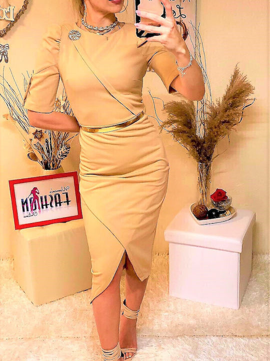 Rochie Midi De Seara Ecru