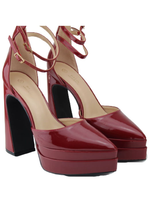 Alta Moda Leder Pumps mit hohem Absatz Rot