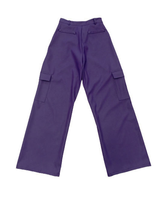 Kalliope Femei Piele Pantaloni Violet