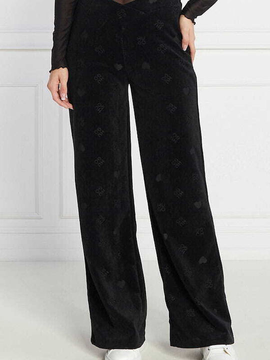 Hugo Boss Women's High-waisted Fabric Trousers Flare in Regular Fit Black.