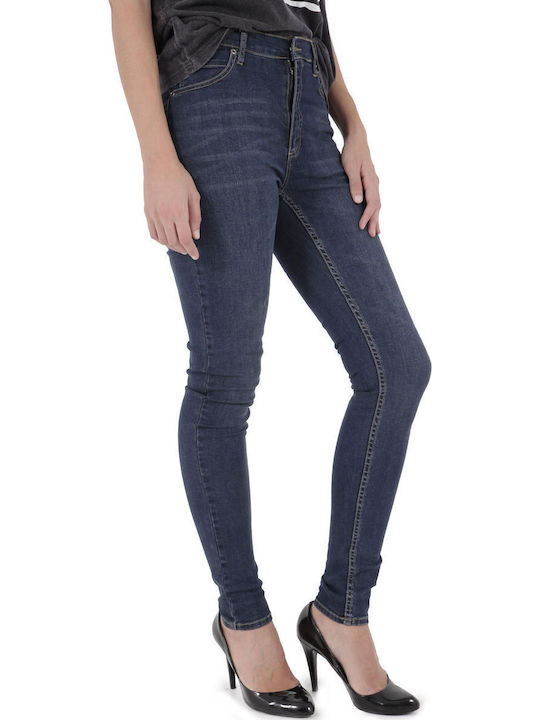 Ψηλόμεσο Γυναικείο Jean Παντελόνι σε Skinny Εφαρμογή Dark Blue