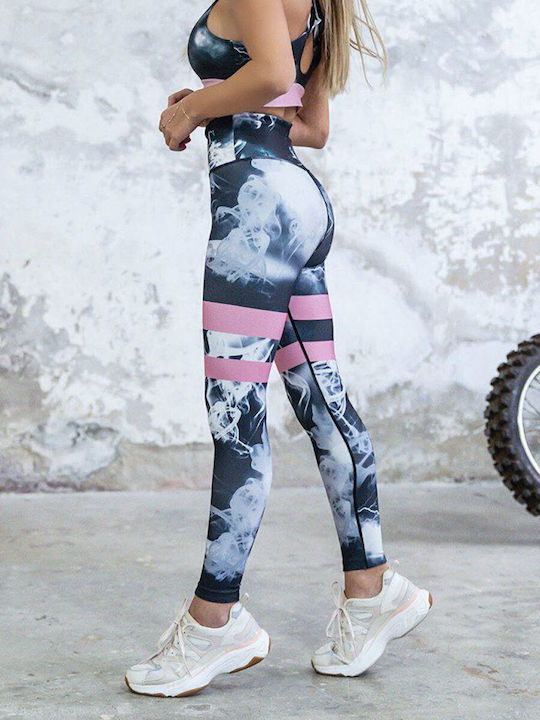 Γυναικείο Μακρύ Κολάν Σύσφιξης Ψηλόμεσο & Push Up Multicolor
