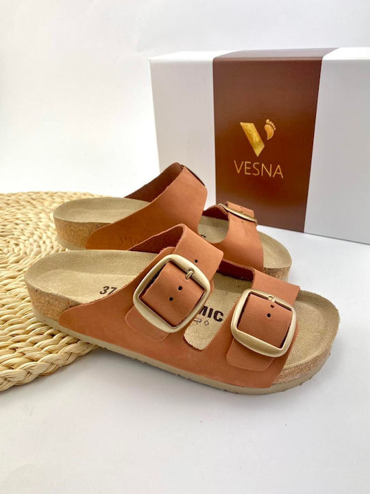 Vesna Anatomic Leather Women's Sandals Orange