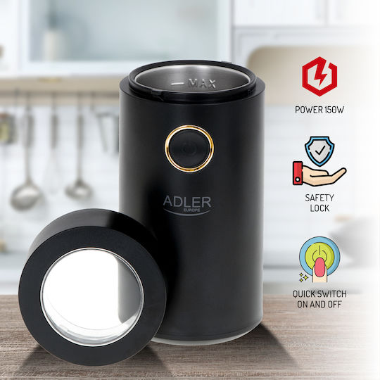 Adler Electric Coffee Grinder 150W for 75gr Beans Black