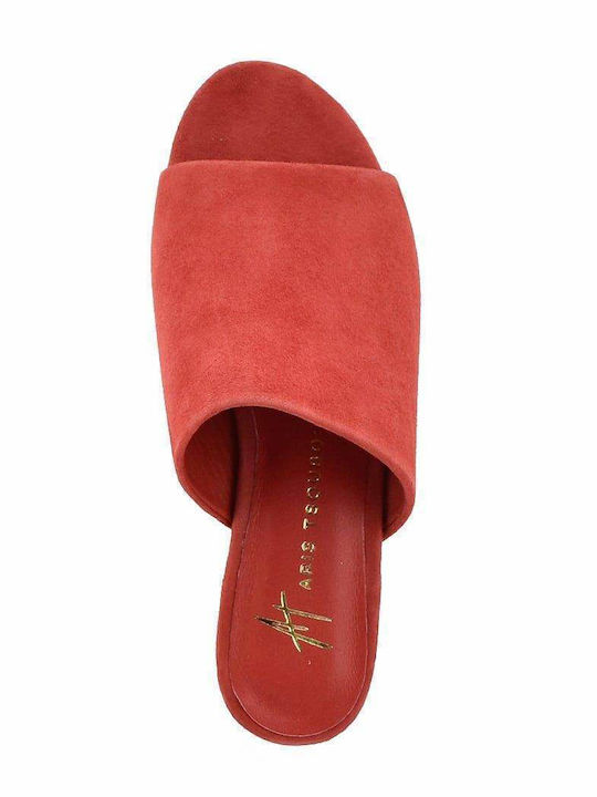 Flat Δερμάτινα Mules σε Κόκκινο Χρώμα
