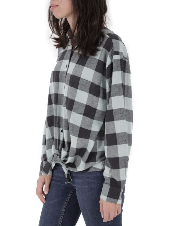 Cheap Monday Women's Checked Long Sleeve Shirt Gray