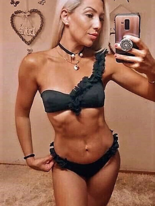 Bikini με έναν Ώμο Μαύρο