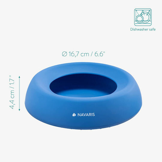 Navaris Bol din silicon Mâncare & Apă pentru Câine & Pisică pe Bază în Culoare Albastru