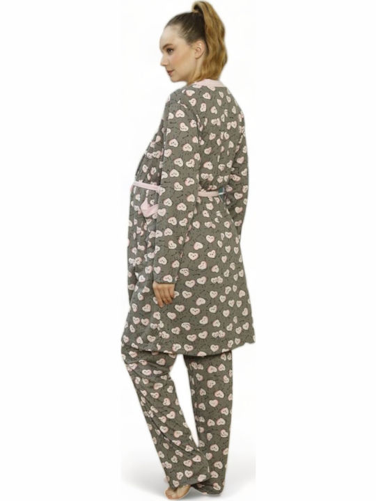 PijaMood Robe de maternitate și alăptare în culoarea Roz