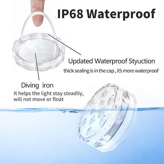 Rixme Submersible Pool Spotlight with Remote Control and Multicolour (RGB) Light 100316