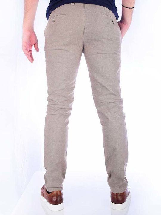 Unipol Men's Trousers Chino in Slim Fit Grey/Beige