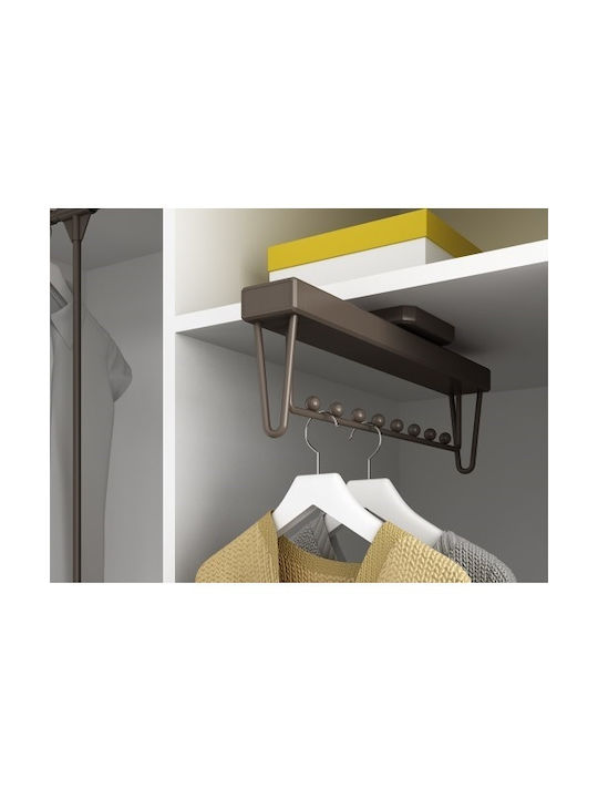 Emuca Wall Hanger Plastic 8 Hooks Brown 44.5x16cm