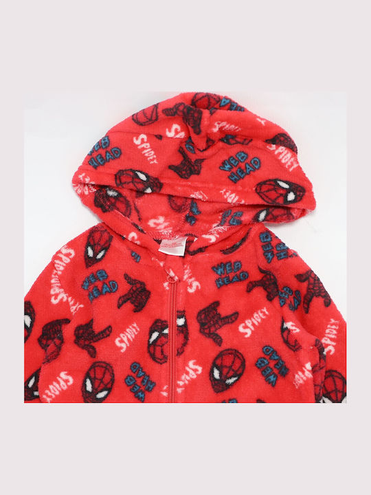 Marvel Παιδική Πιτζάμα Ολόσωμη Χειμωνιάτικη Fleece κόκκινο Marvel Παιδική Πιτζάμα Ολόσωμη Χειμωνιάτικη Fleece κόκκινο