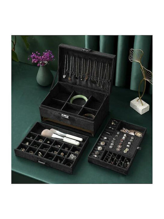 Jewellery Box Black 24.5x17.5x11.5cm