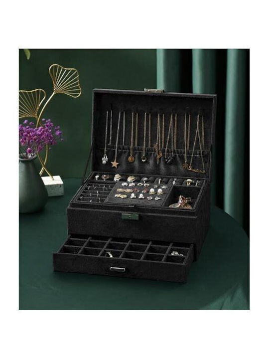 Jewellery Box Black 24.5x17.5x11.5cm