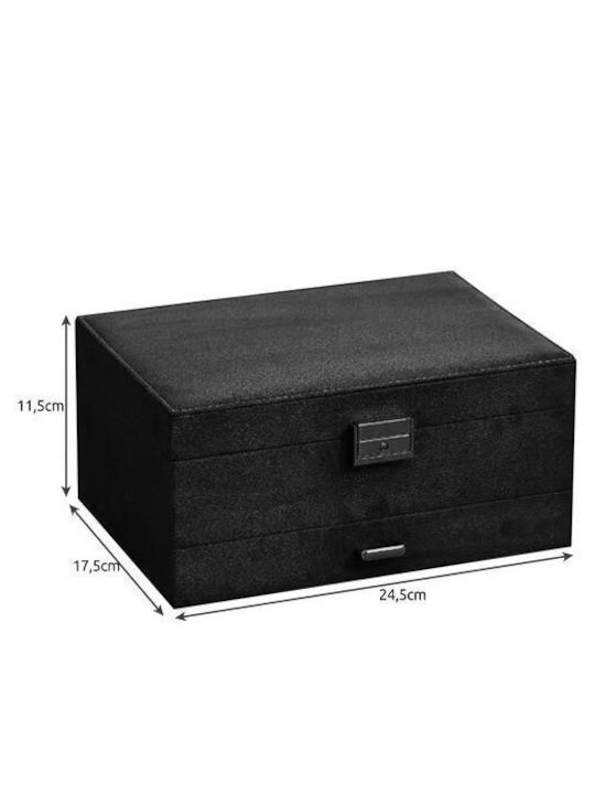 Jewellery Box Black 24.5x17.5x11.5cm