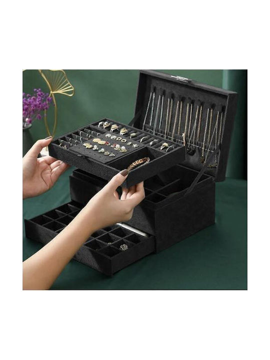 Jewellery Box Black 24.5x17.5x11.5cm