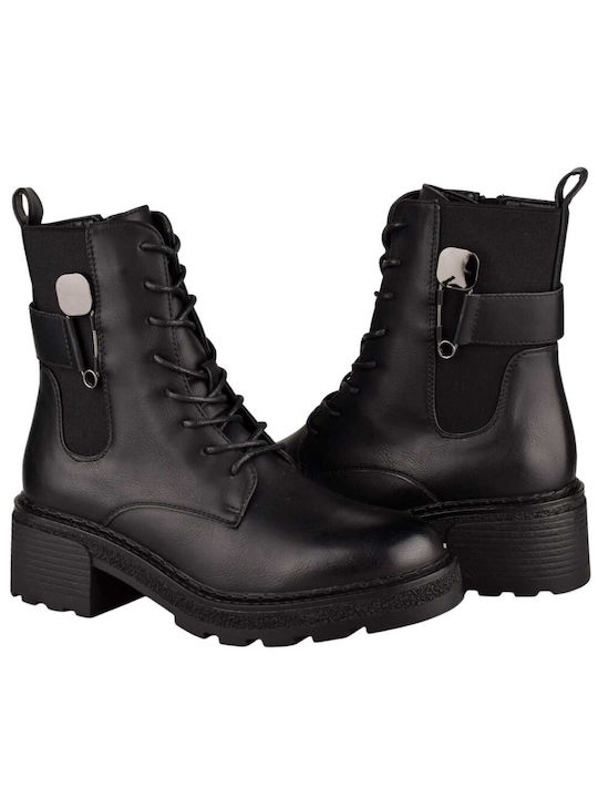 Yfantidis Women's Combat Boots Black