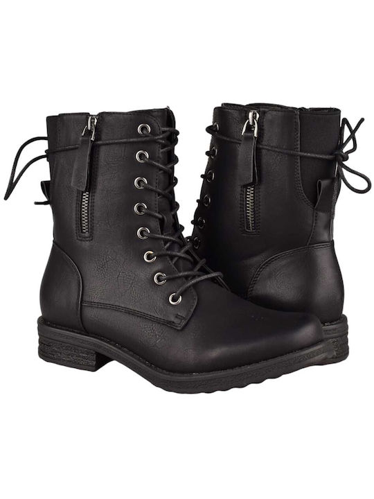 Yfantidis Women's Combat Boots Black