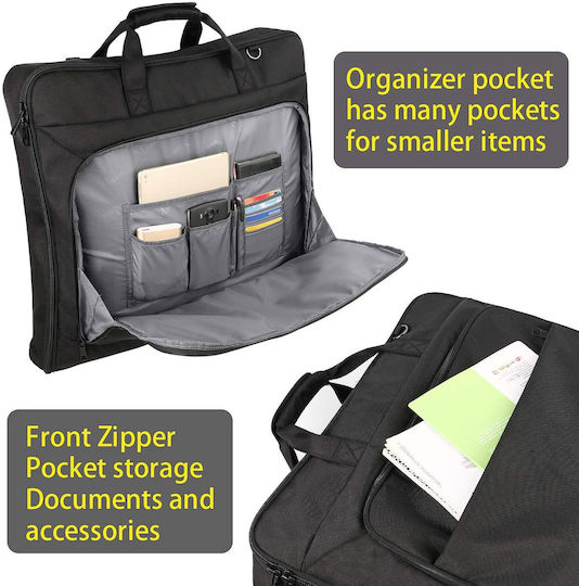 Matein Fabric Hanging Suit Storage Case In Black Colour 53x9x61cm
