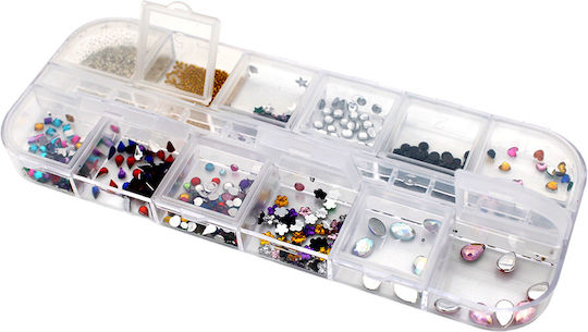 Set Case 12 Strass for Nails