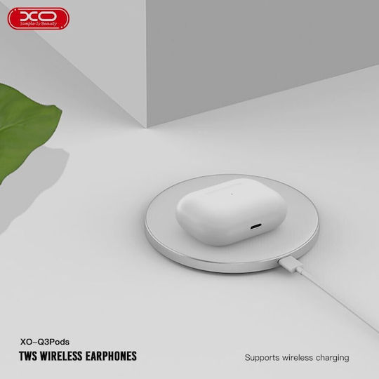 XO Q3 In-ear Bluetooth Handsfree Ακουστικά με Θήκη Φόρτισης Λευκά