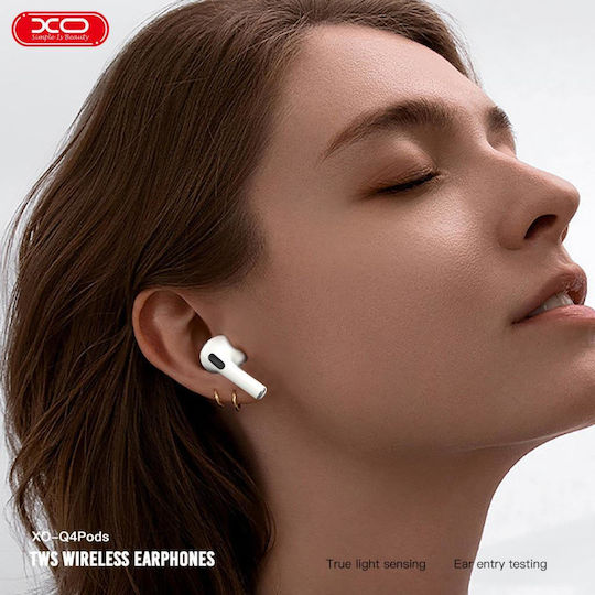XO Q4 Earbud Bluetooth Handsfree Earphones with Charging Case White