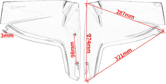 Yamaha Visor Extender Мотоциклет за Yamaha Tenere 700 XX-3111-LSM