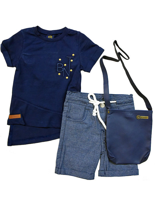 Kinder Kids Set with Shorts Summer 3pcs Blue