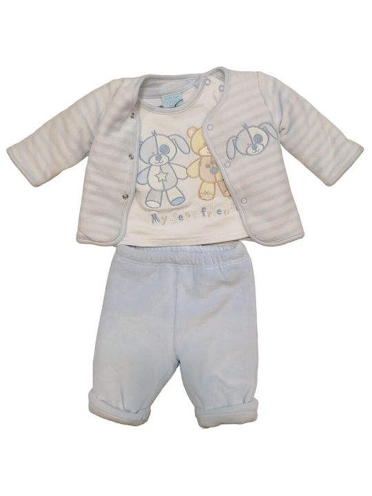 Just Too Cute Kids Set with Pants Winter 3pcs Light Blue