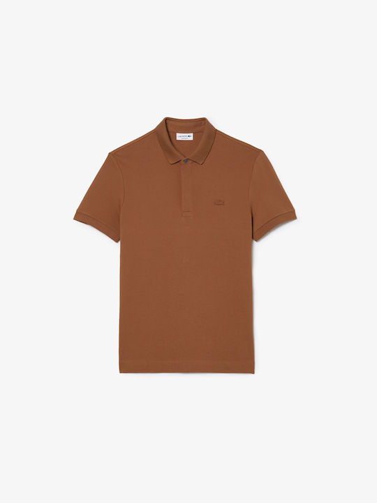 Lacoste Ανδρικό T-shirt Κοντομάνικο Polo Καφέ