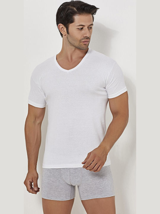 Tricou De Corp Pentru Bărbați Mâneca Scurta Alb