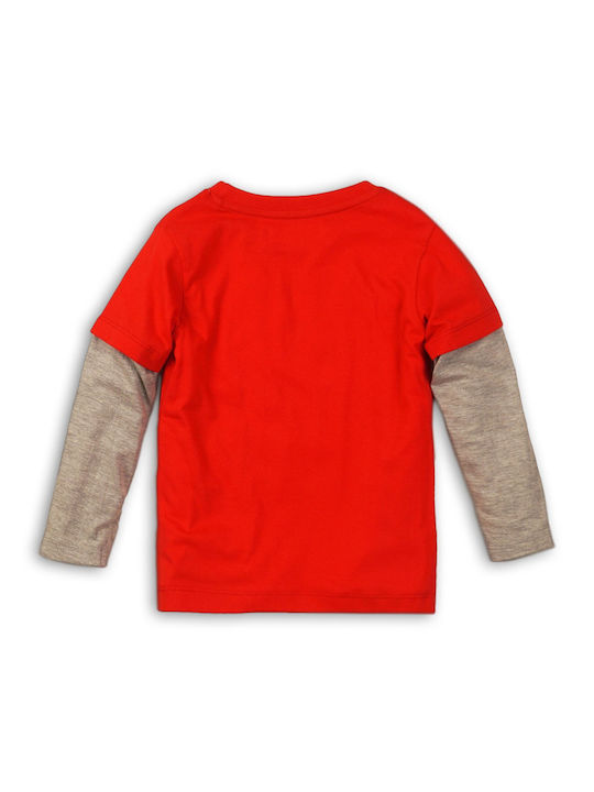 Minoti Kids Blouse Long Sleeve Red Βαμβακερή