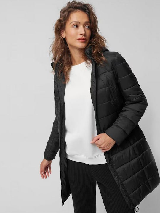 Outhorn Kurz Damen Puffer Jacke für Winter Schwarz